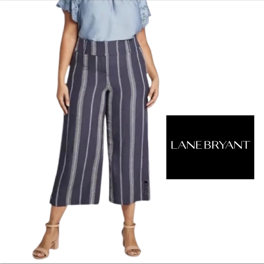 NWT Lane Bryant the Laney Striped Wide-Leg Crop Pants | Size 28